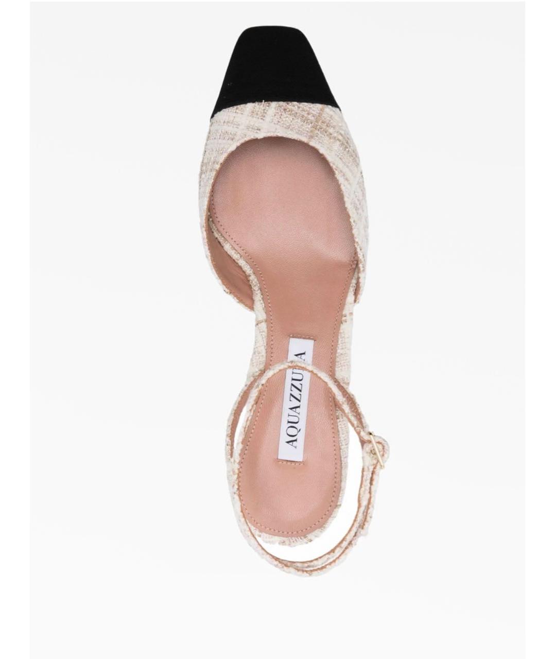 AQUAZZURA Бежевые текстильные туфли, фото 2