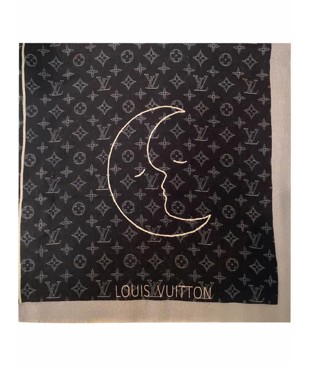 LOUIS VUITTON Синий кашемировый шарф, фото 1