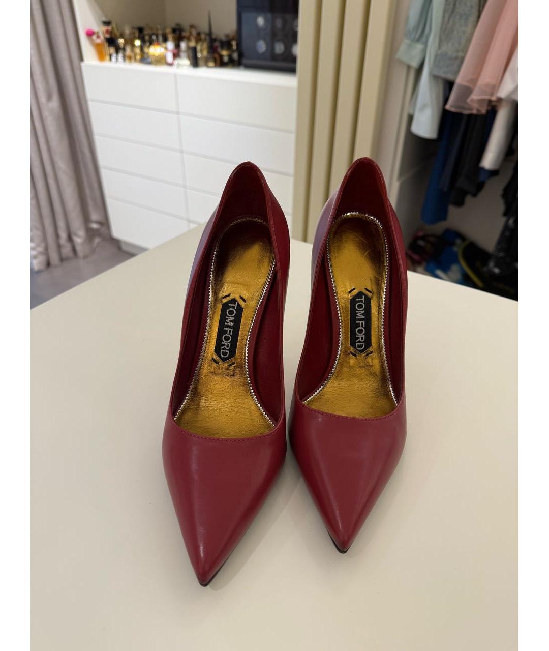 TOM FORD Бордовые кожаные туфли, фото 3