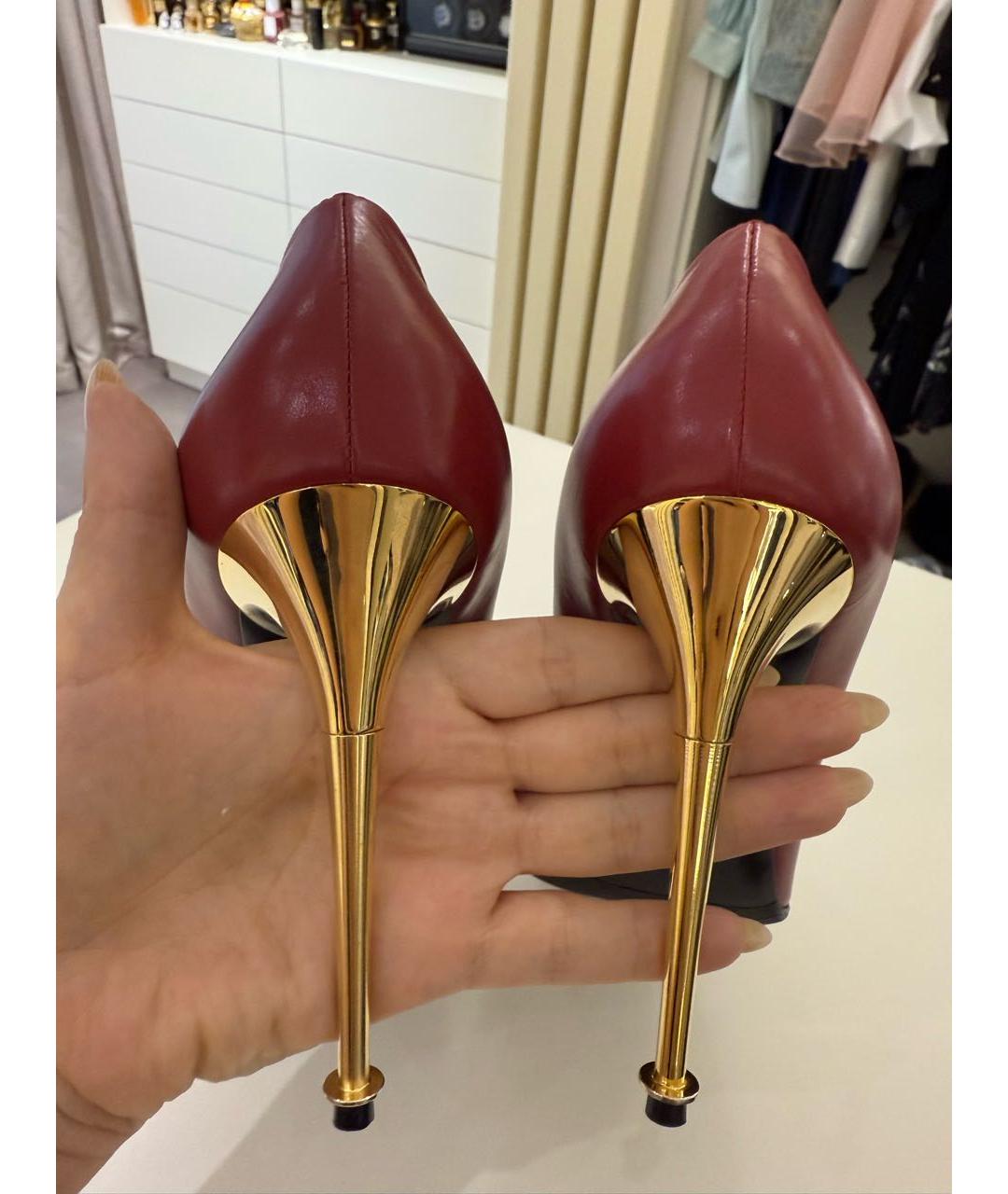 TOM FORD Бордовые кожаные туфли, фото 5
