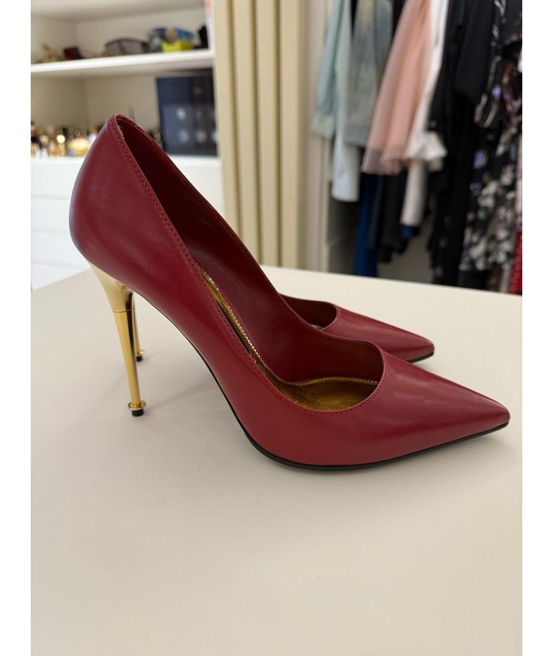 TOM FORD Бордовые кожаные туфли, фото 8