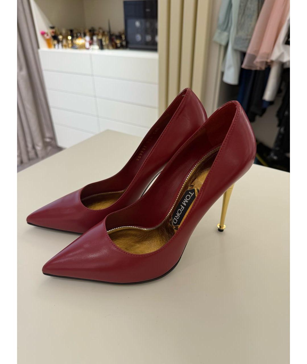 TOM FORD Бордовые кожаные туфли, фото 6