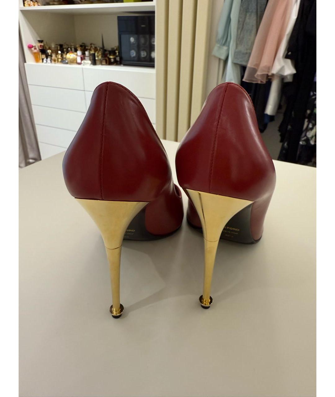 TOM FORD Бордовые кожаные туфли, фото 4