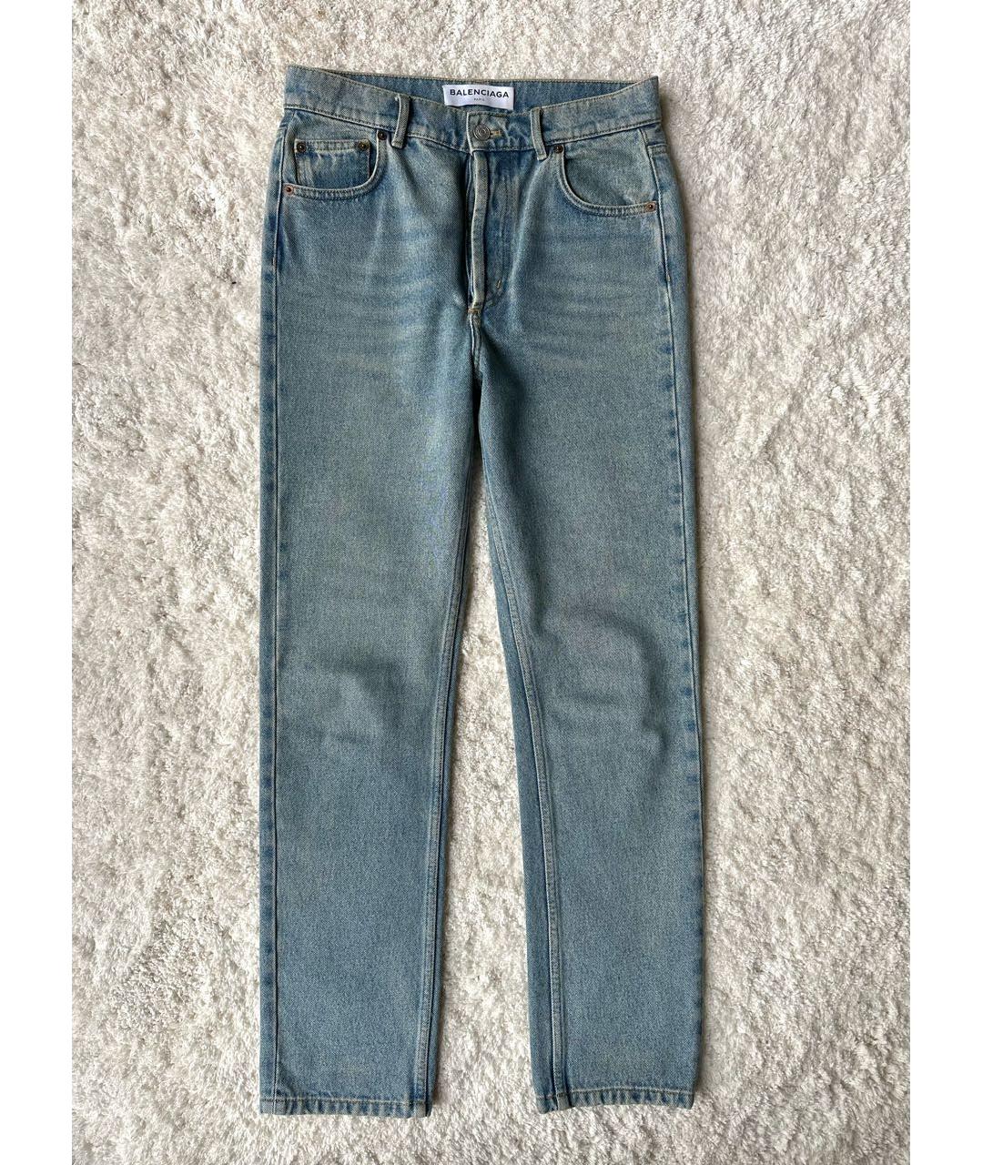 BALENCIAGA Голубые прямые джинсы, фото 8