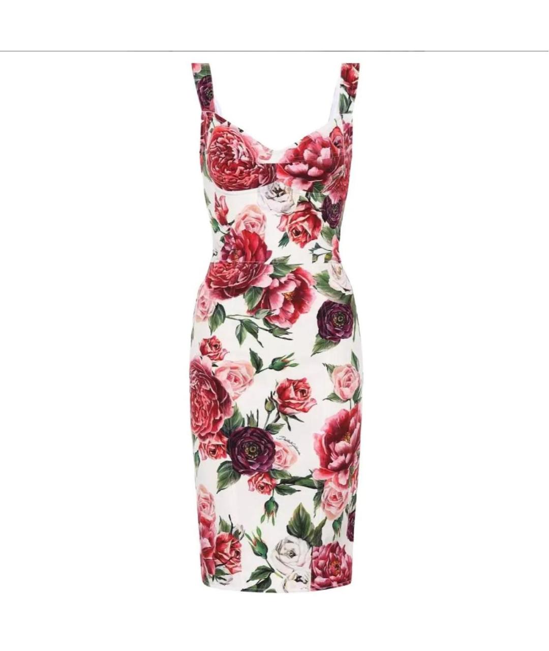 DOLCE&GABBANA Белое шелковое коктейльное платье, фото 7