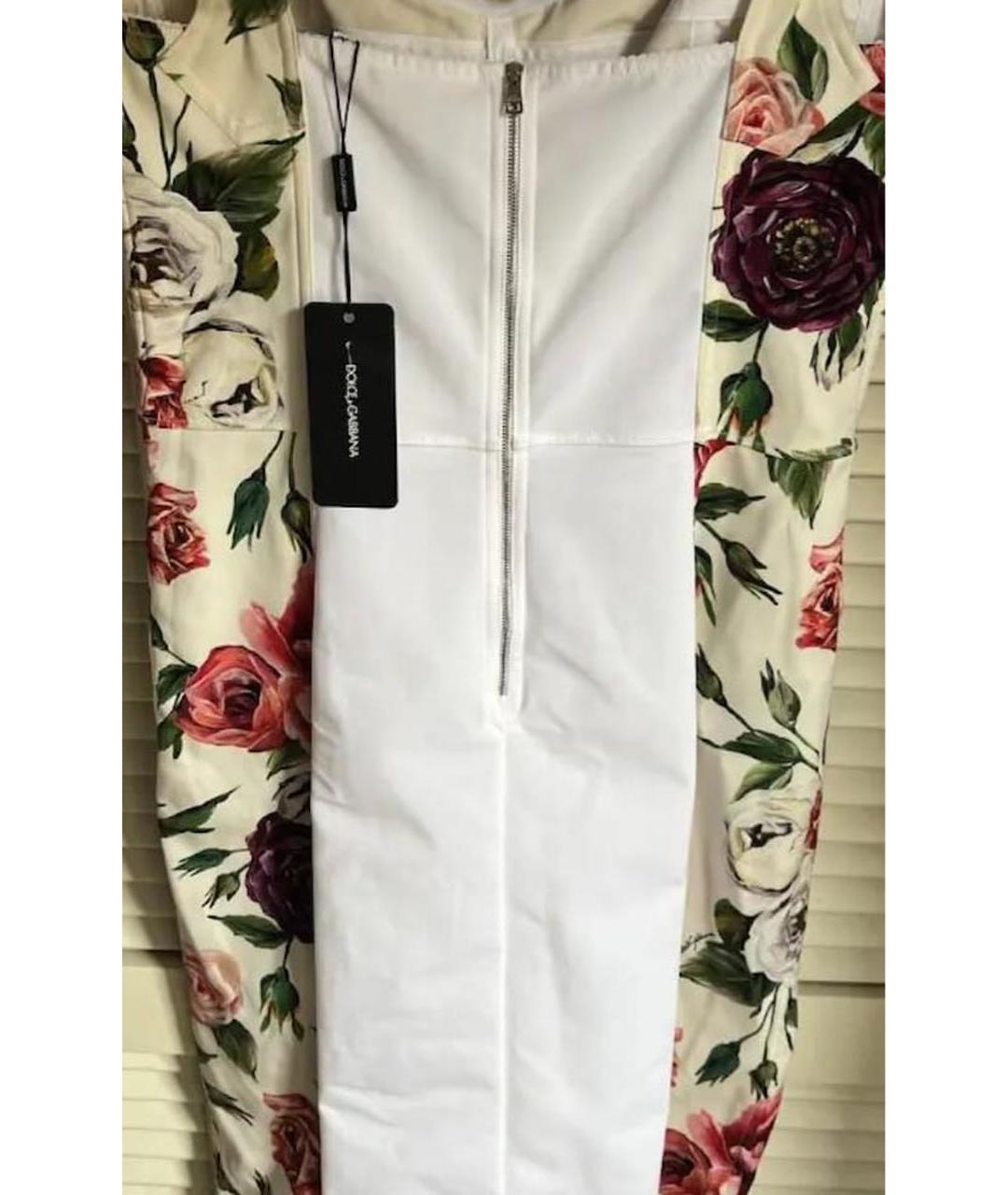 DOLCE&GABBANA Белое шелковое коктейльное платье, фото 2