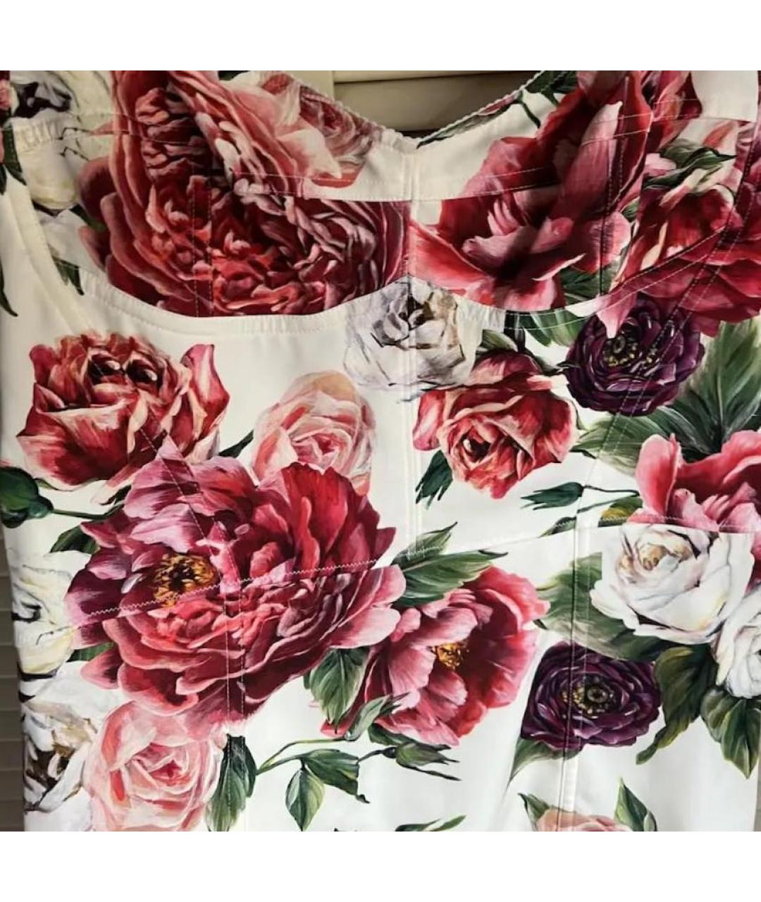 DOLCE&GABBANA Белое шелковое коктейльное платье, фото 5