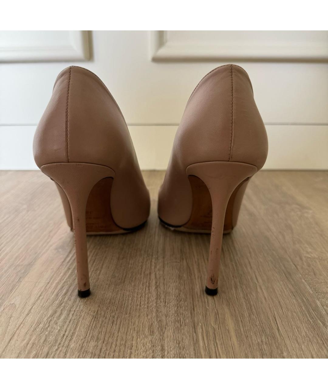 JIMMY CHOO Бежевые кожаные туфли, фото 4
