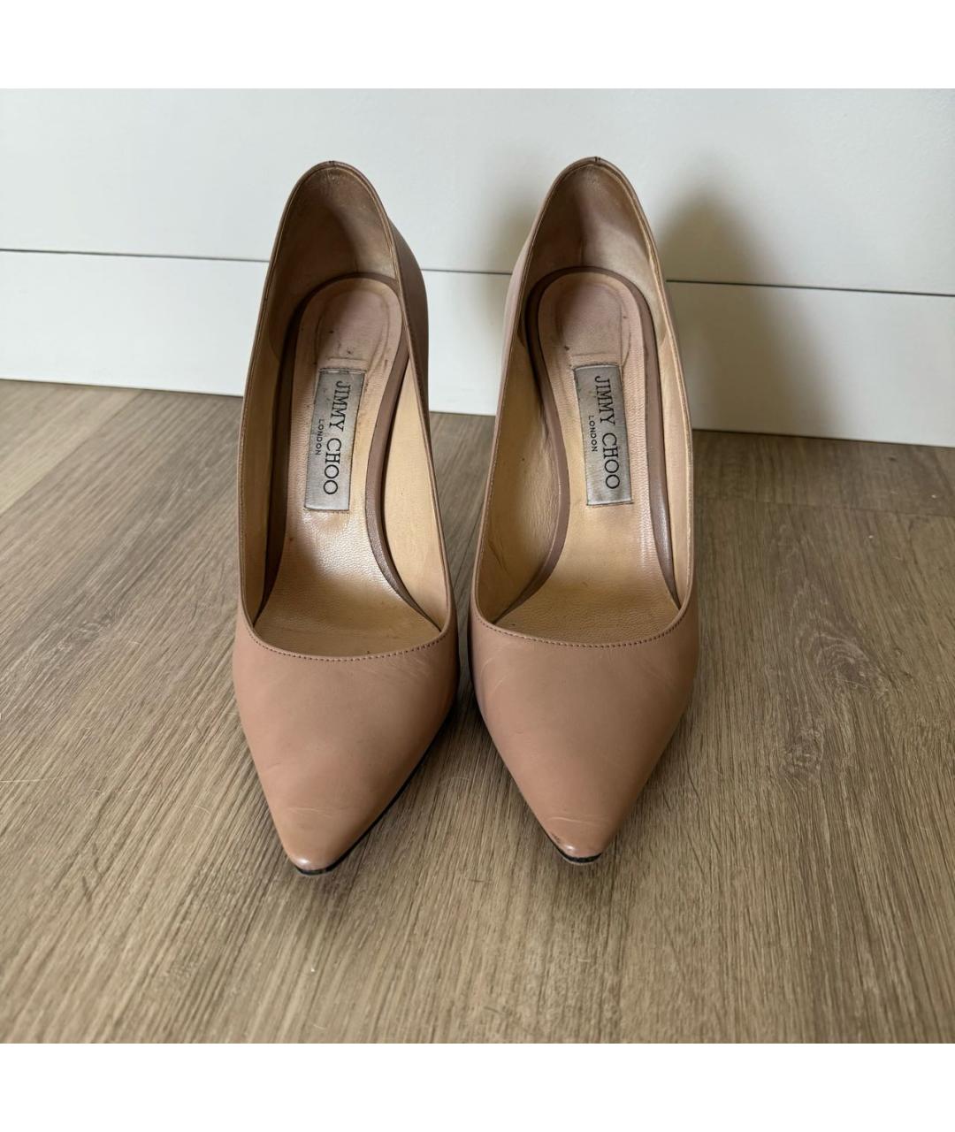 JIMMY CHOO Бежевые кожаные туфли, фото 2