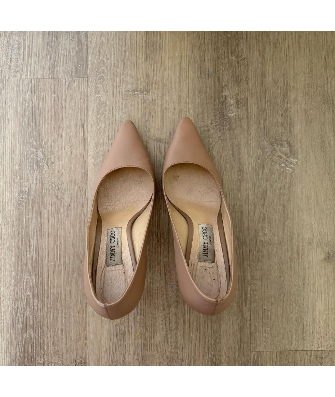 JIMMY CHOO Бежевые кожаные туфли, фото 3