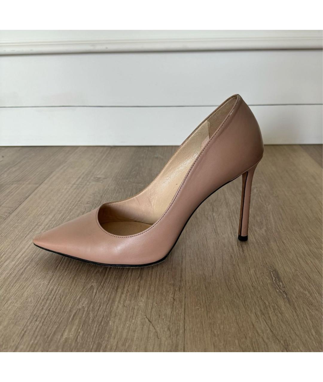 JIMMY CHOO Бежевые кожаные туфли, фото 6