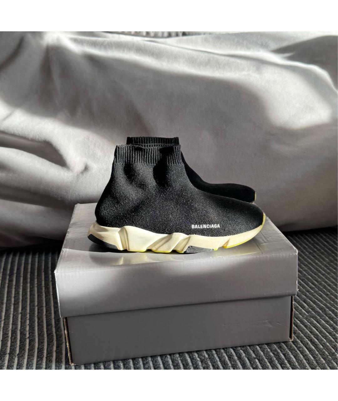 BALENCIAGA KIDS Черные текстильные кеды, фото 7
