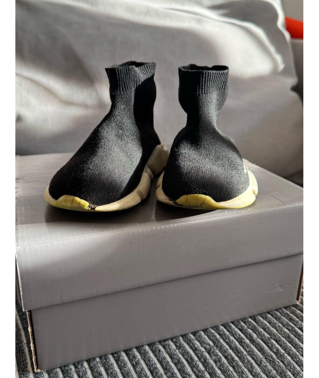 BALENCIAGA KIDS Черные текстильные кеды, фото 6