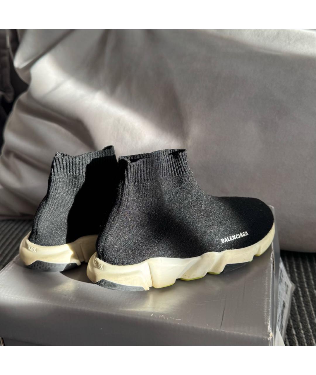 BALENCIAGA KIDS Черные текстильные кеды, фото 4