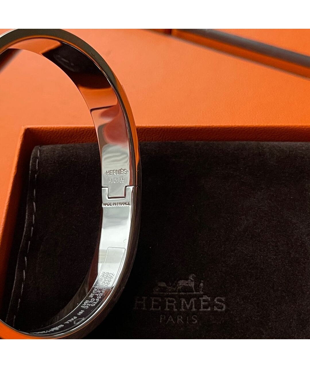 HERMES PRE-OWNED Бордовый металлический браслет, фото 4