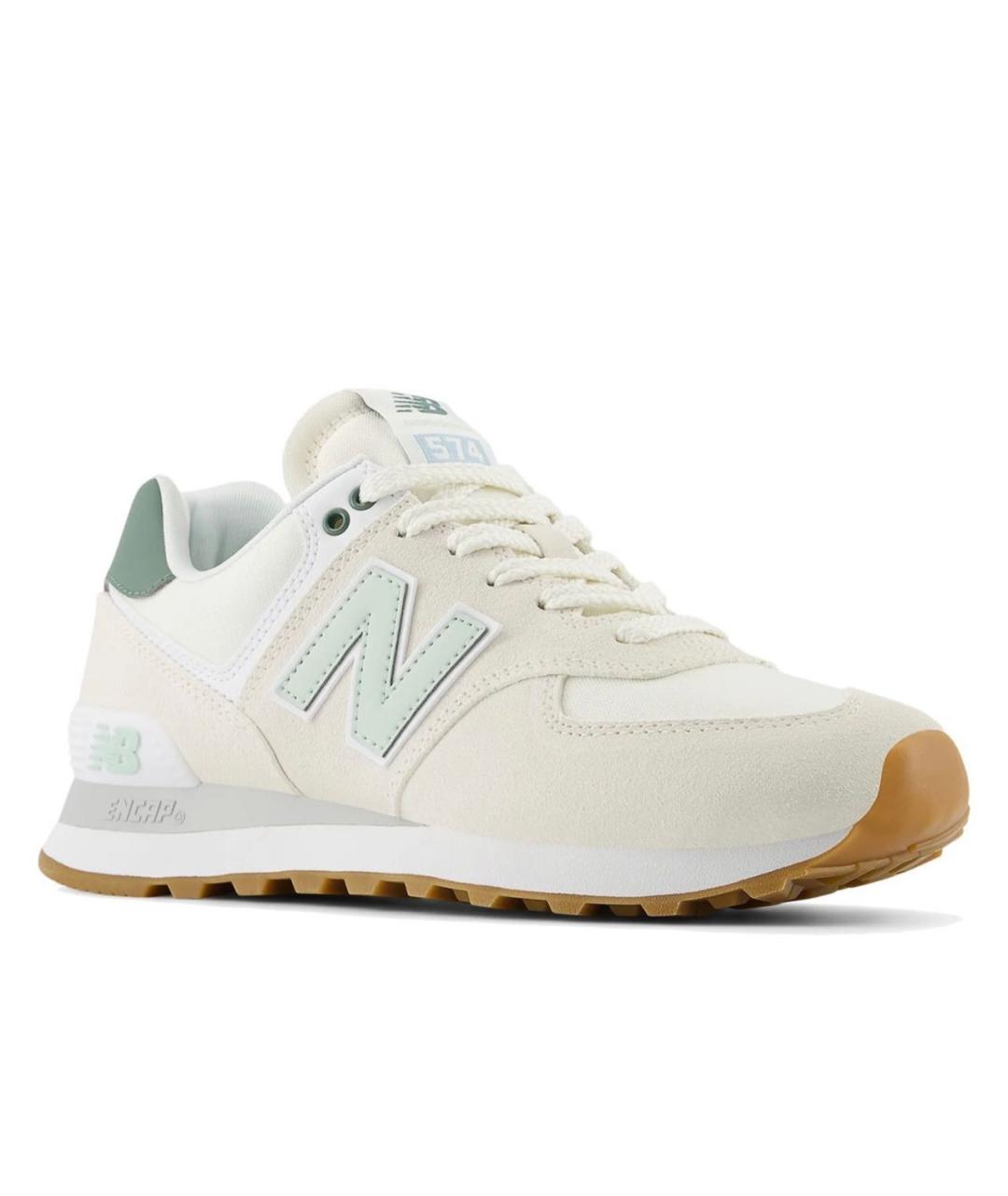 NEW BALANCE Бежевые замшевые кроссовки, фото 5
