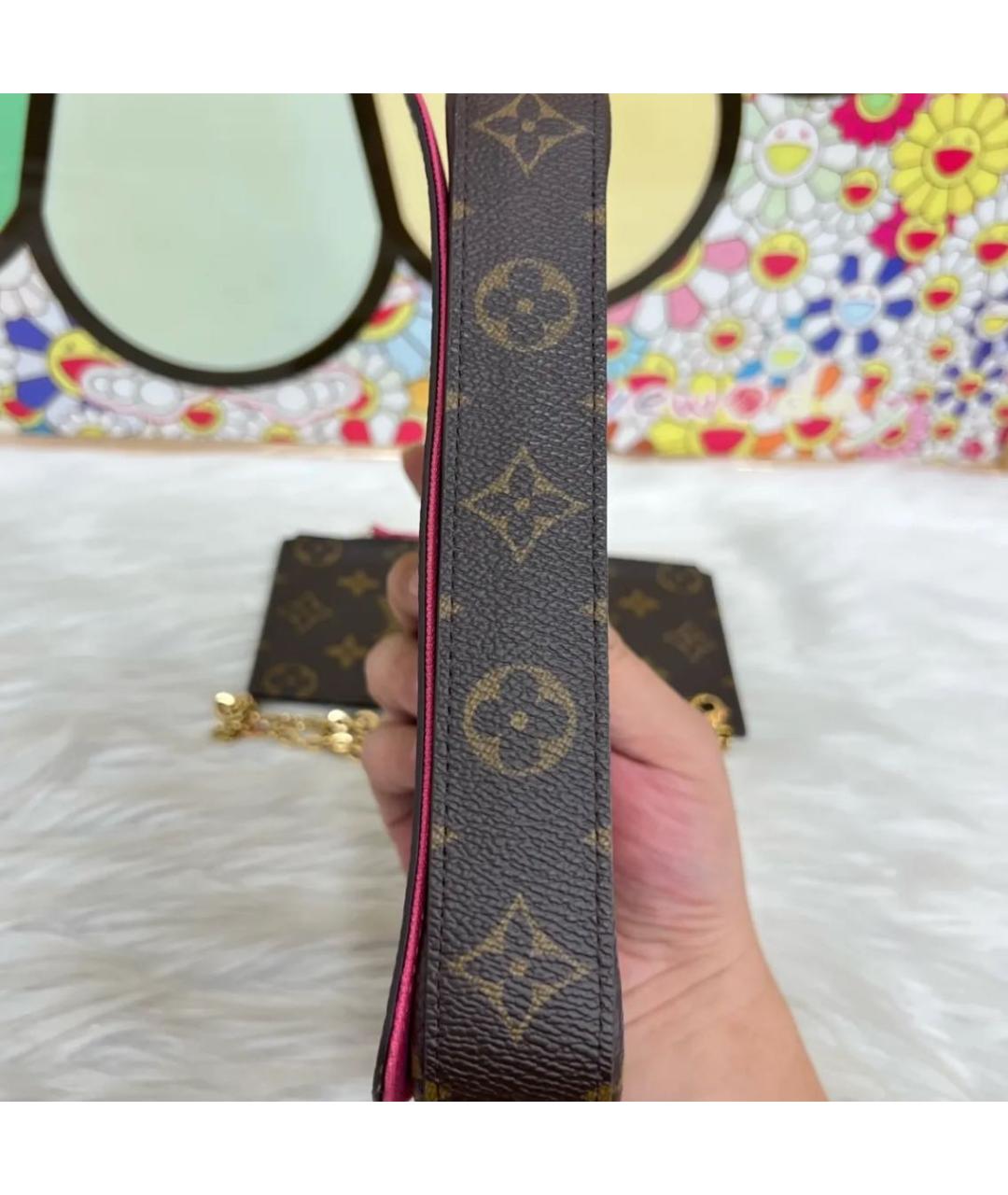 LOUIS VUITTON Коричневая кожаная сумка через плечо, фото 6