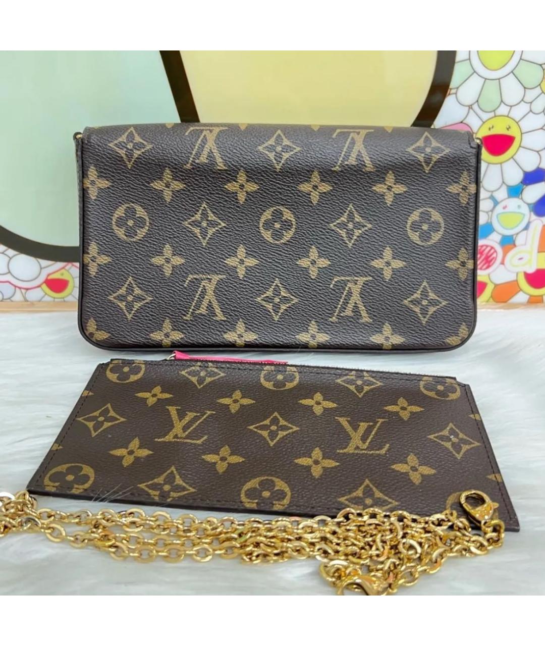 LOUIS VUITTON Коричневая кожаная сумка через плечо, фото 3