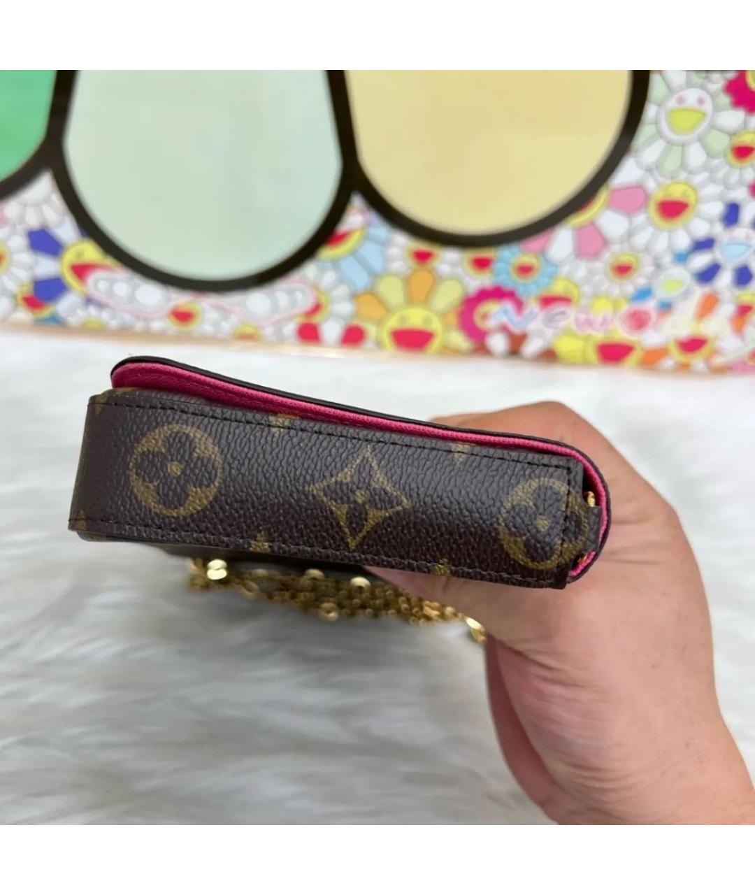 LOUIS VUITTON Коричневая кожаная сумка через плечо, фото 7