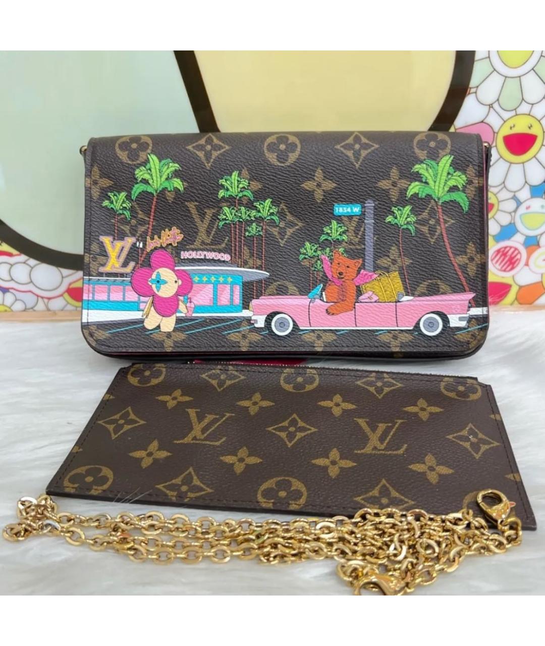 LOUIS VUITTON Коричневая кожаная сумка через плечо, фото 2