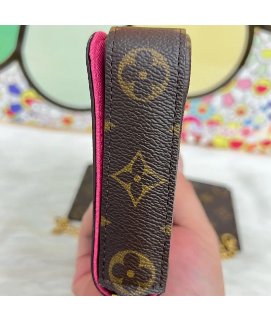 LOUIS VUITTON Коричневая кожаная сумка через плечо, фото 4