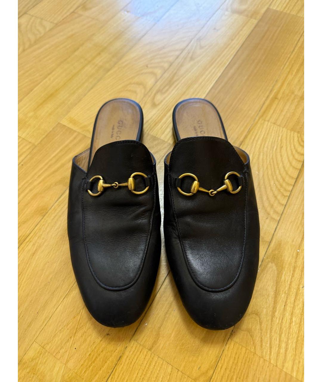 GUCCI Черные кожаные мюли, фото 2