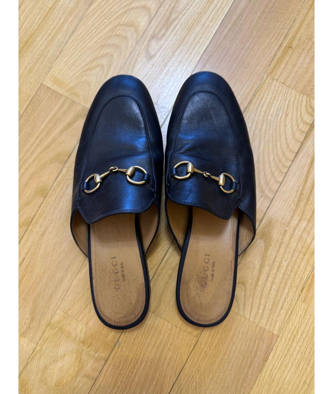 GUCCI Черные кожаные мюли, фото 3