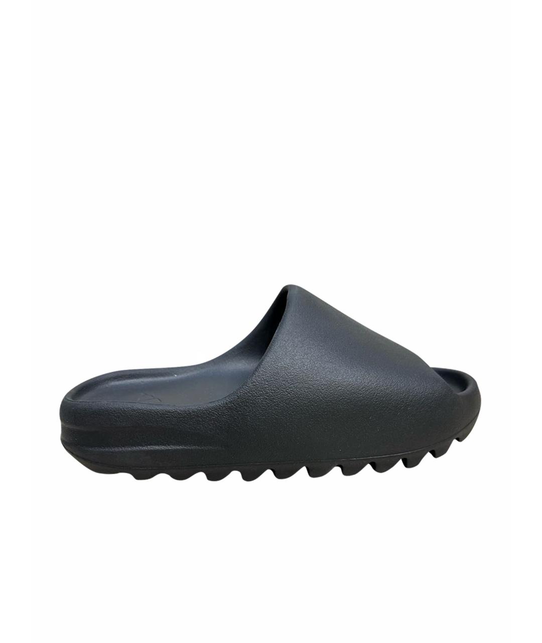 ADIDAS YEEZY Черные резиновые шлепанцы, фото 1