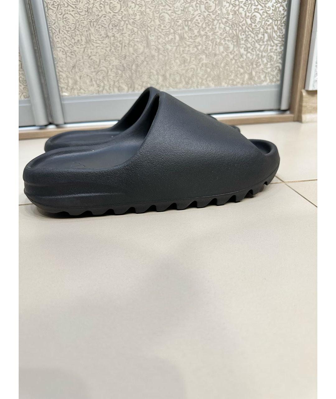ADIDAS YEEZY Черные резиновые шлепанцы, фото 6