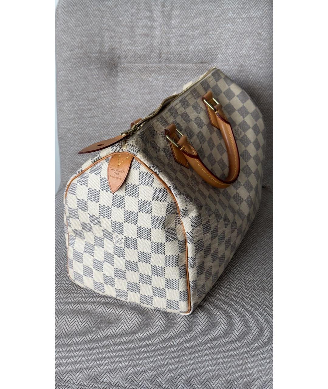 LOUIS VUITTON Белая кожаная сумка с короткими ручками, фото 2