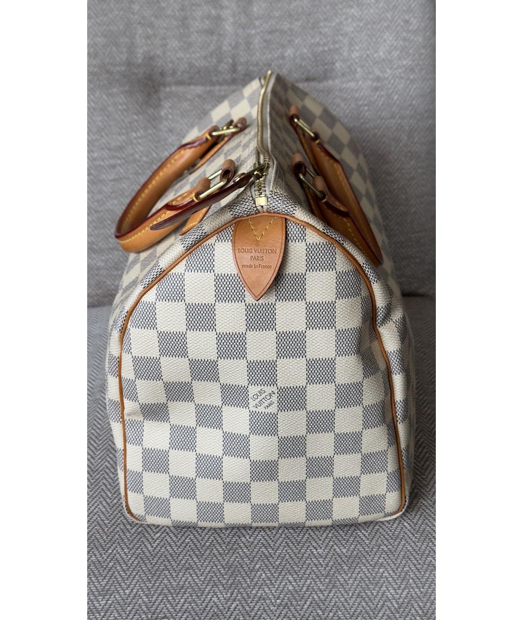 LOUIS VUITTON Белая кожаная сумка с короткими ручками, фото 3