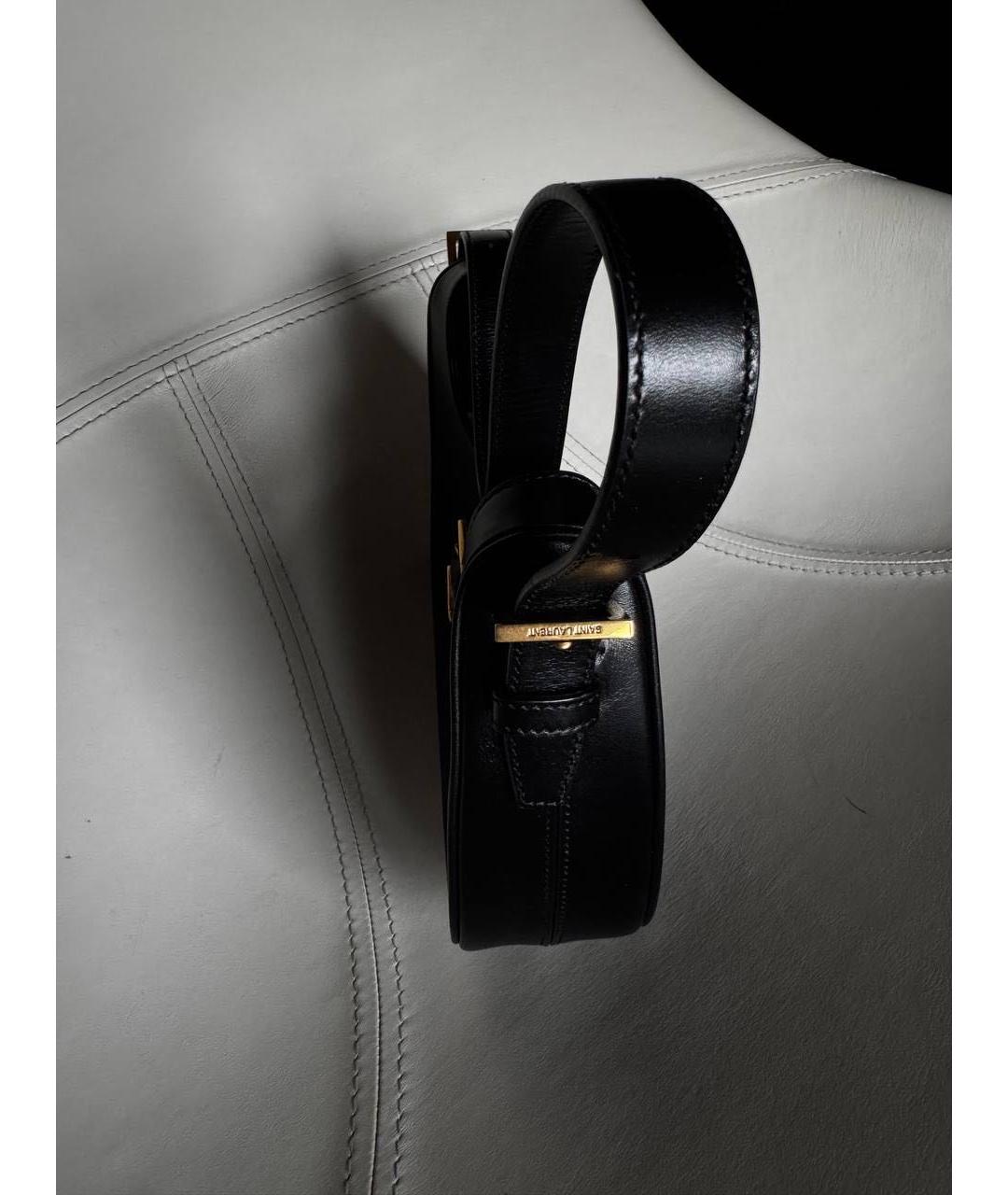 SAINT LAURENT Черная кожаная сумка с короткими ручками, фото 3