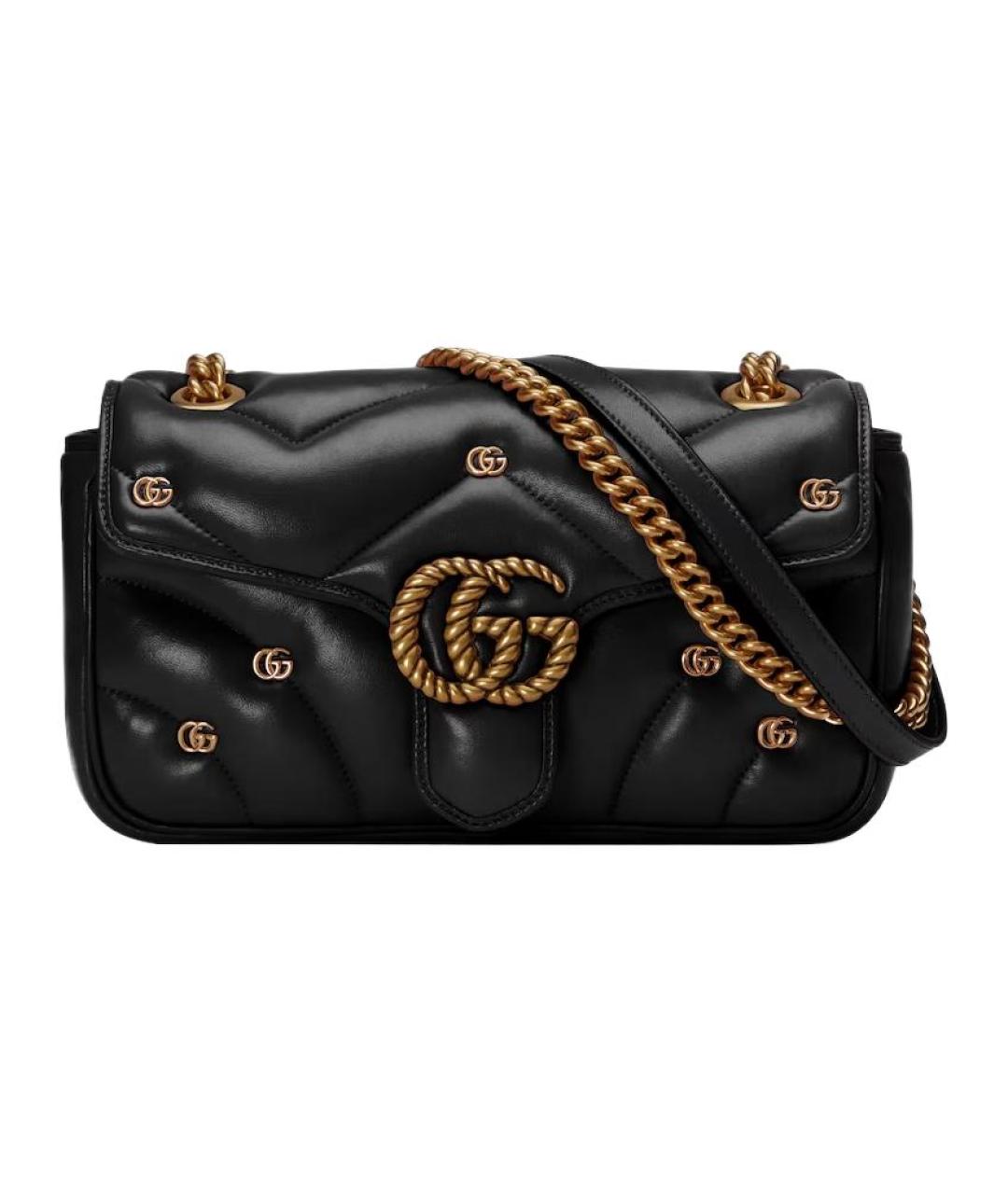 GUCCI Черная кожаная сумка через плечо, фото 1