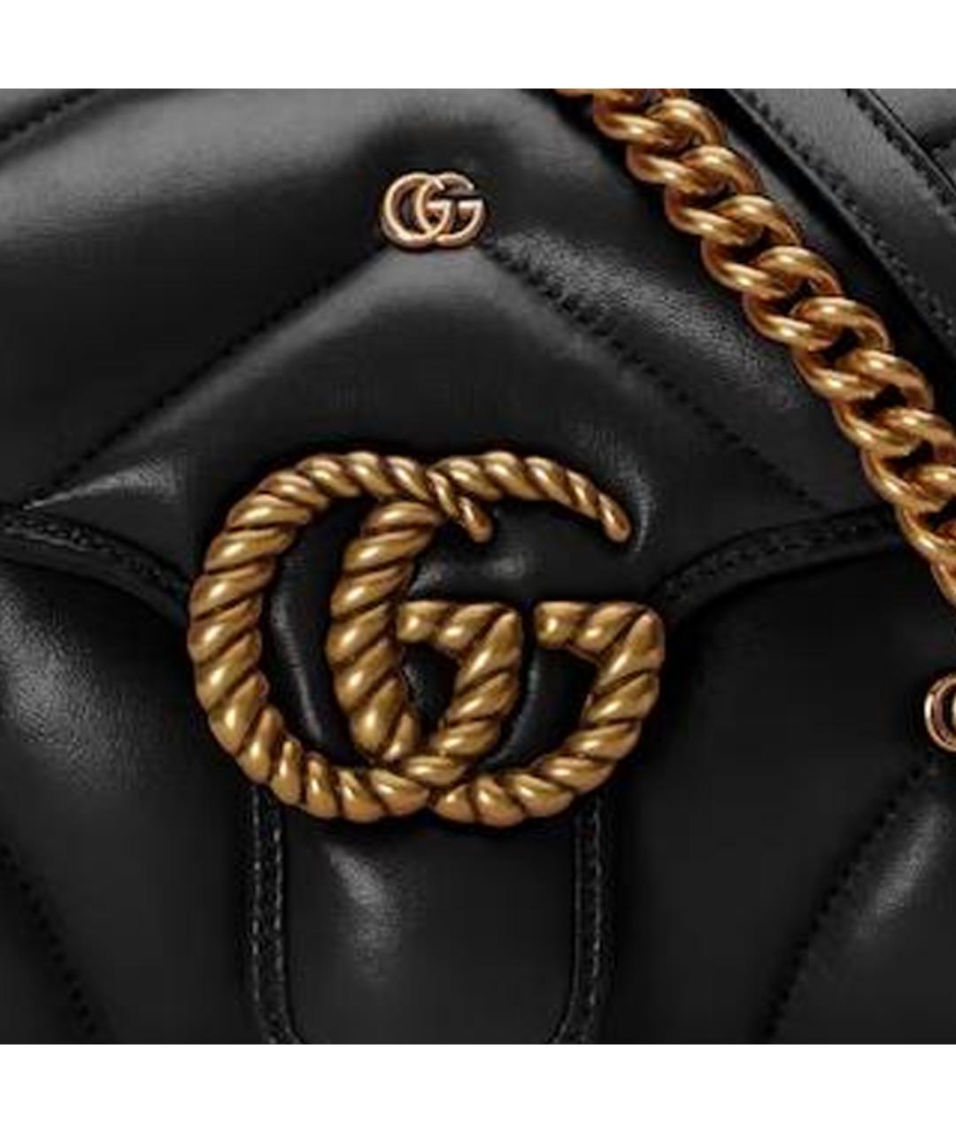 GUCCI Черная кожаная сумка через плечо, фото 9