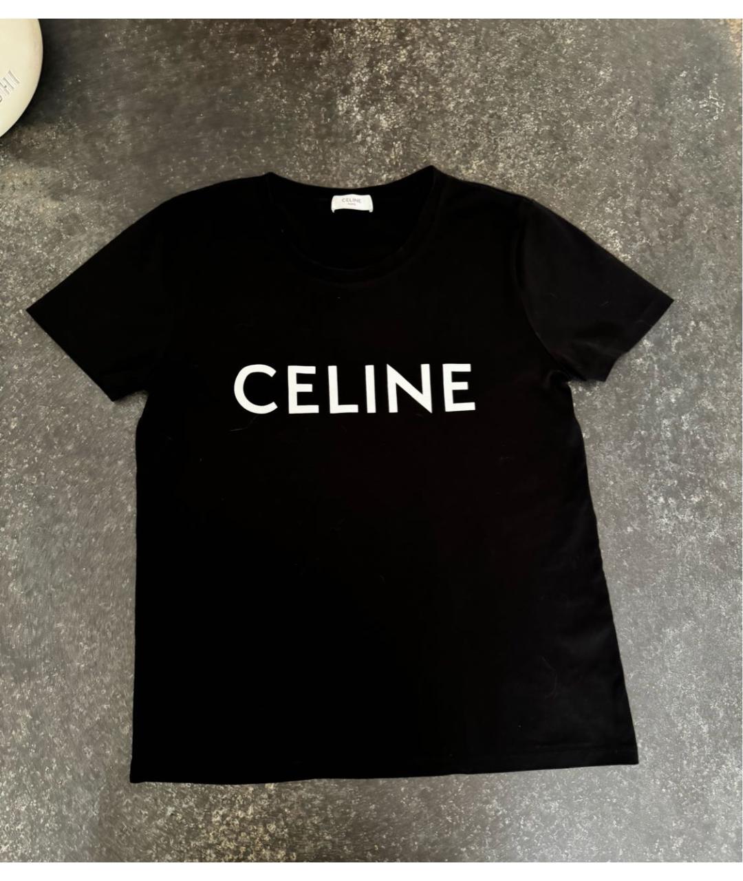 CELINE Черная хлопковая футболка, фото 6