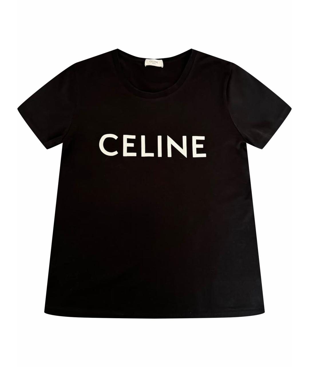 CELINE Черная хлопковая футболка, фото 1