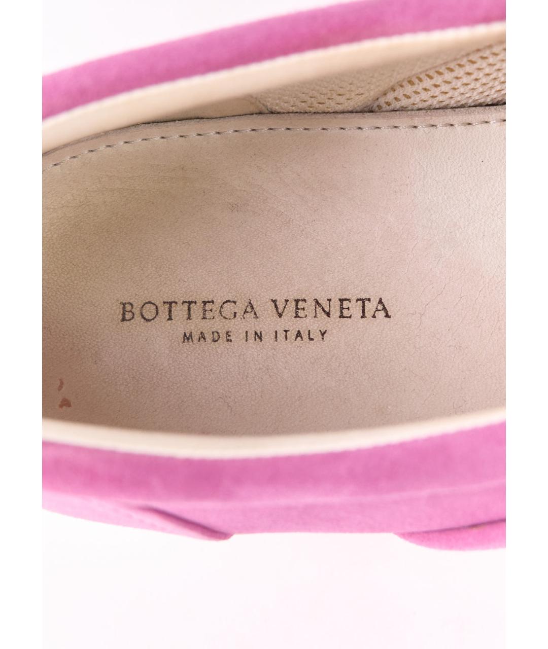 BOTTEGA VENETA Фиолетовые замшевые слипоны, фото 5