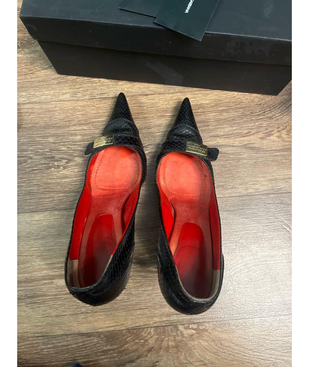 DOLCE&GABBANA Черные туфли из экзотической кожи, фото 3