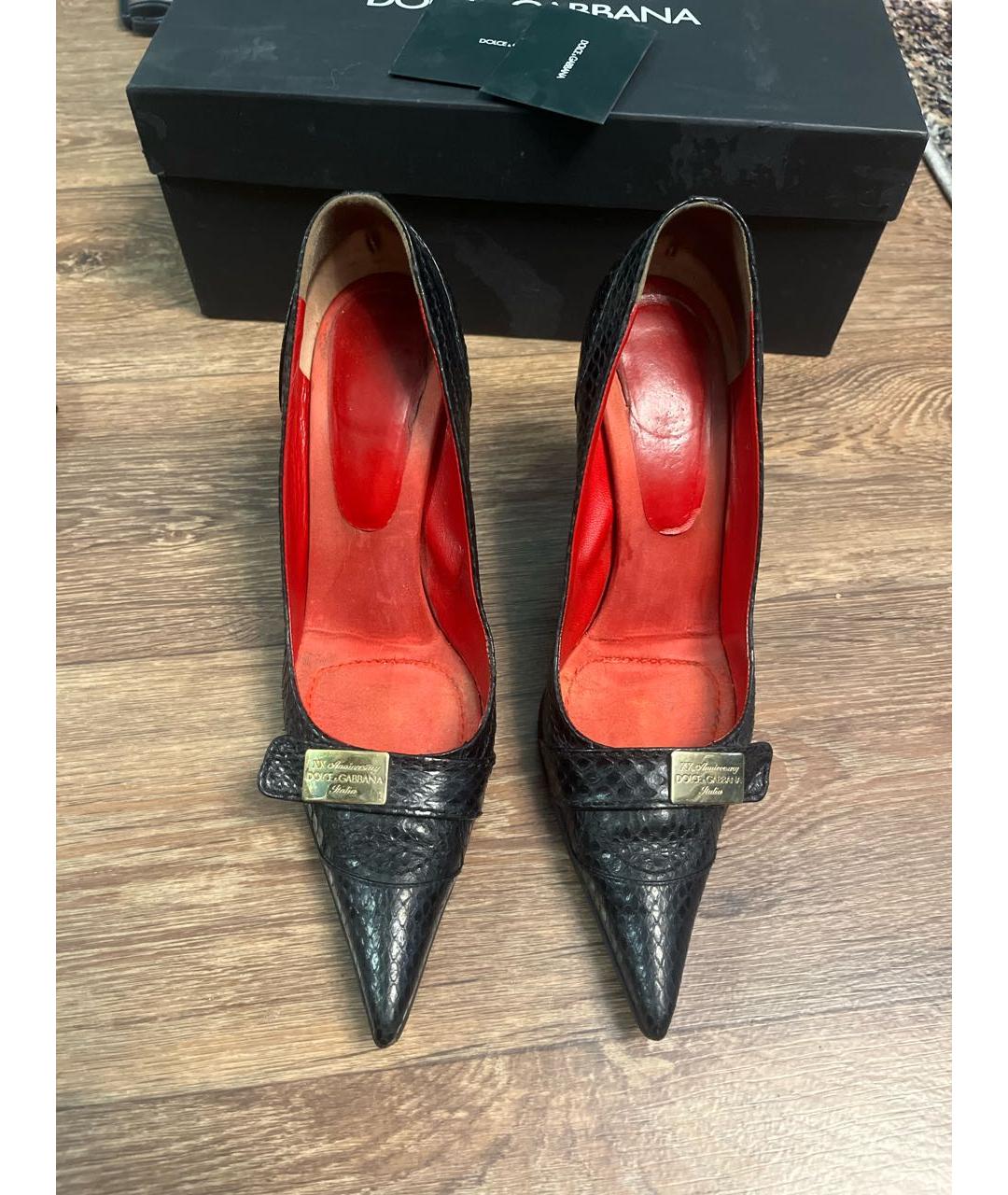 DOLCE&GABBANA Черные туфли из экзотической кожи, фото 2