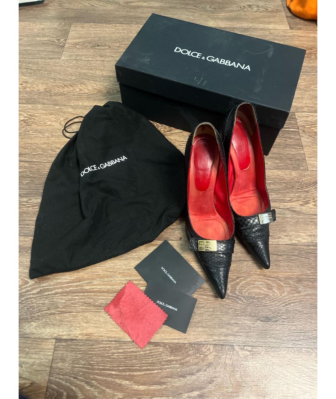 DOLCE&GABBANA Черные туфли из экзотической кожи, фото 7
