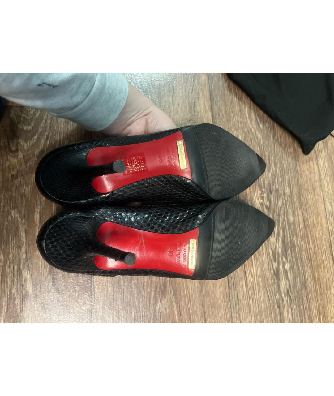 DOLCE&GABBANA Черные туфли из экзотической кожи, фото 5