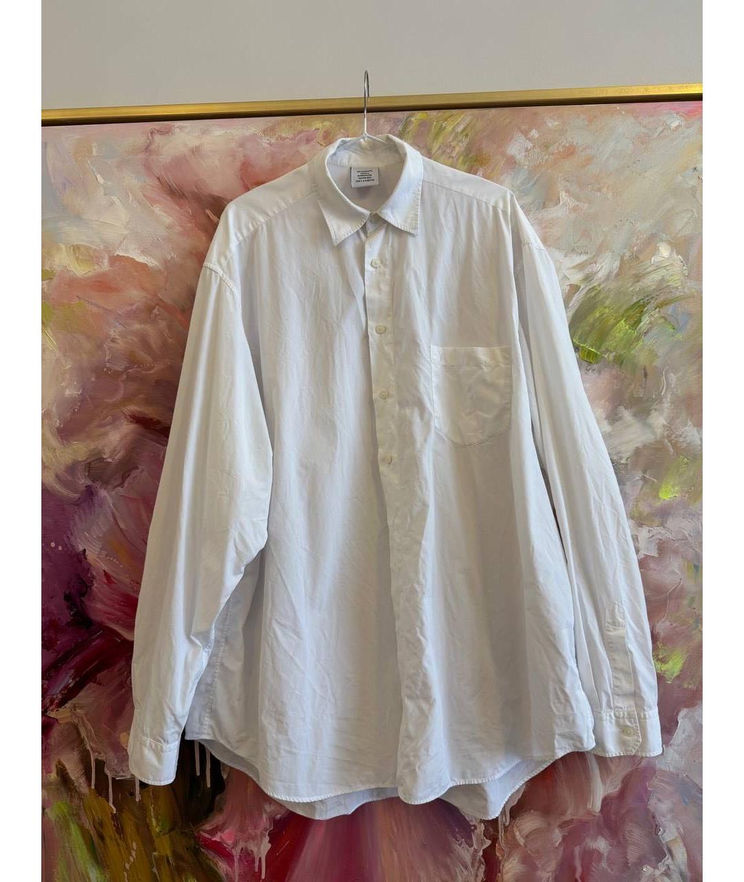 VETEMENTS Белая хлопковая классическая рубашка, фото 6