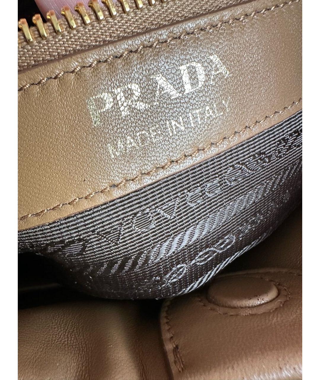 PRADA Горчичная кожаная сумка через плечо, фото 6