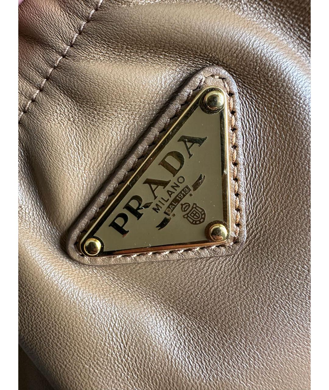 PRADA Горчичная кожаная сумка через плечо, фото 7
