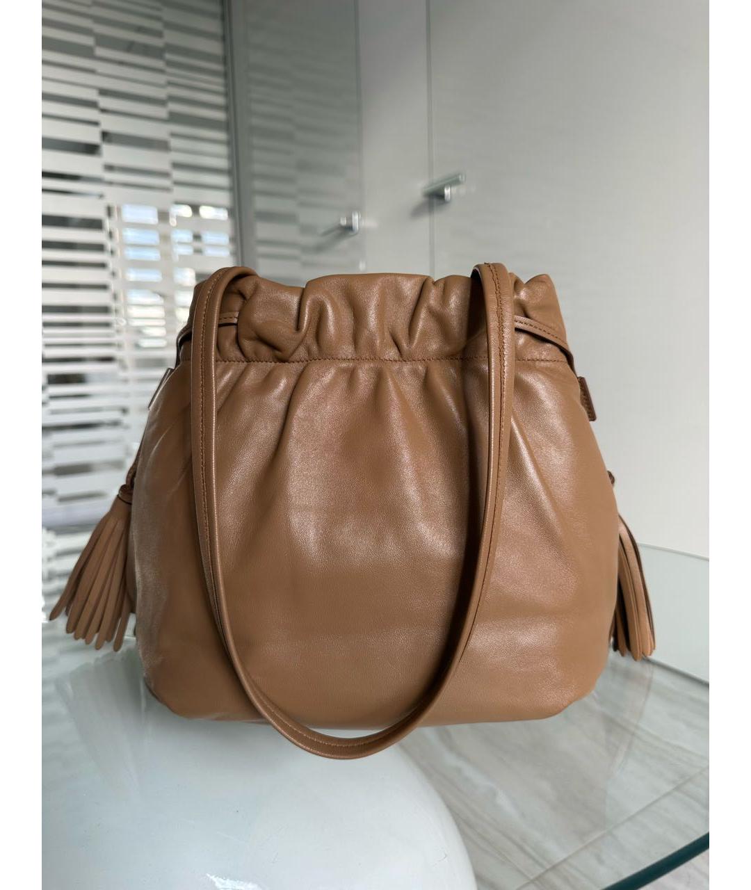 PRADA Горчичная кожаная сумка через плечо, фото 3