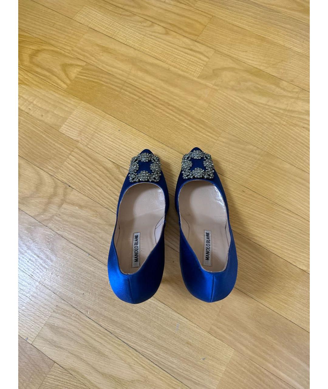 MANOLO BLAHNIK Синие текстильные туфли, фото 3