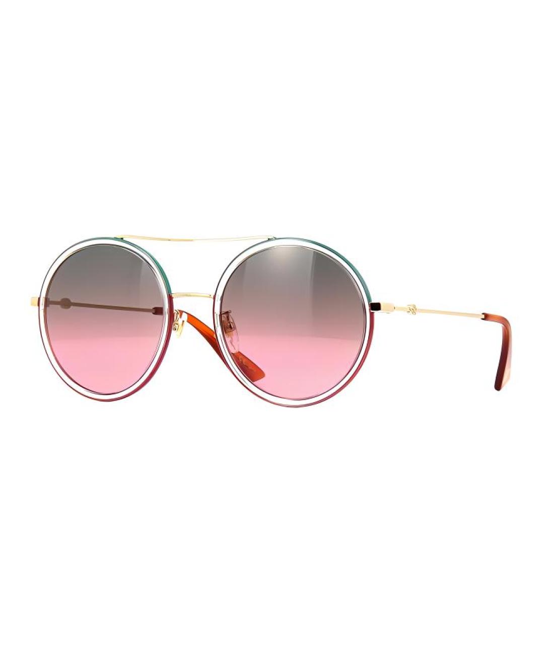 GUCCI Розовые металлические солнцезащитные очки, фото 1