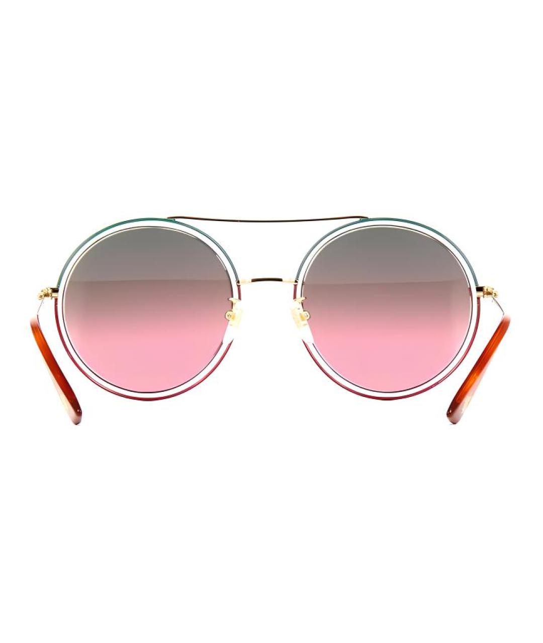 GUCCI Розовые металлические солнцезащитные очки, фото 3