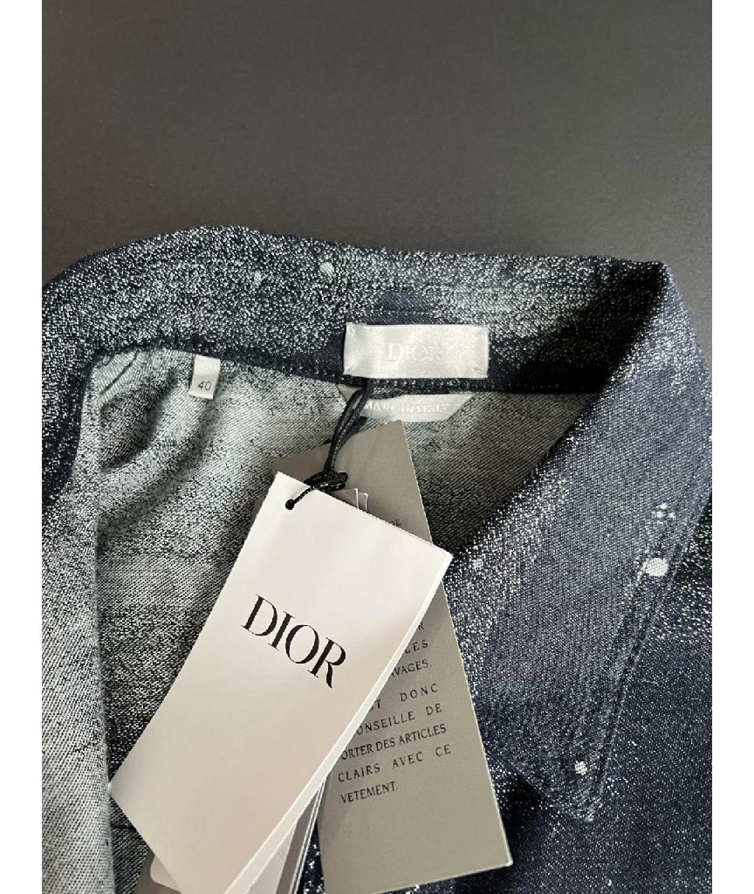 CHRISTIAN DIOR Темно-синяя хлопковая кэжуал рубашка, фото 7