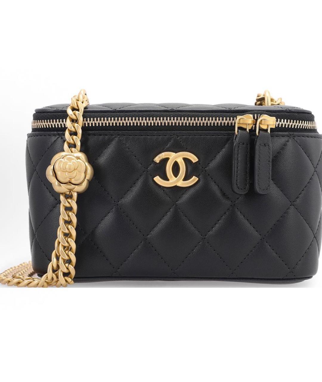 CHANEL Черная кожаная сумка через плечо, фото 6